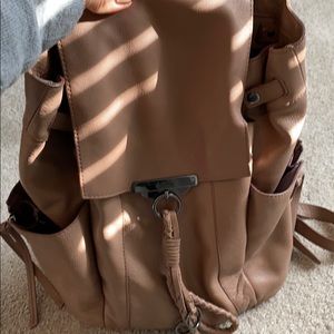 Tan leather book bag